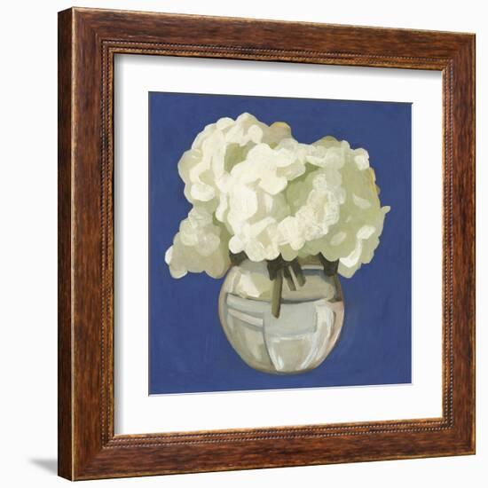 White Hydrangeas I-Emma Scarvey-Framed Art Print