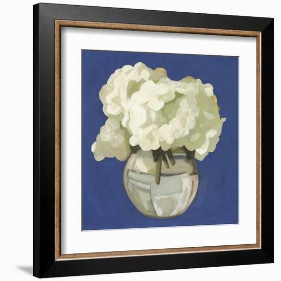 White Hydrangeas I-Emma Scarvey-Framed Art Print