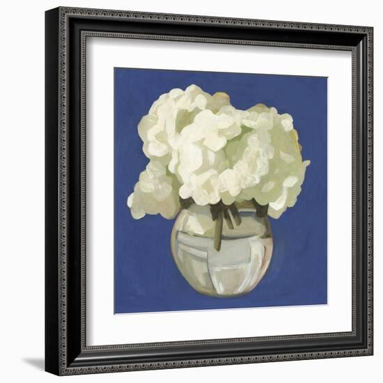 White Hydrangeas I-Emma Scarvey-Framed Art Print