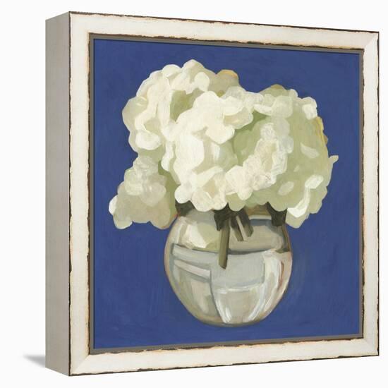 White Hydrangeas I-Emma Scarvey-Framed Stretched Canvas