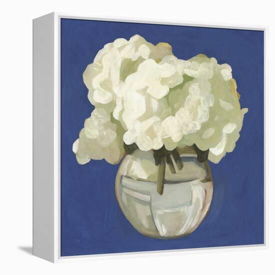 White Hydrangeas I-Emma Scarvey-Framed Stretched Canvas