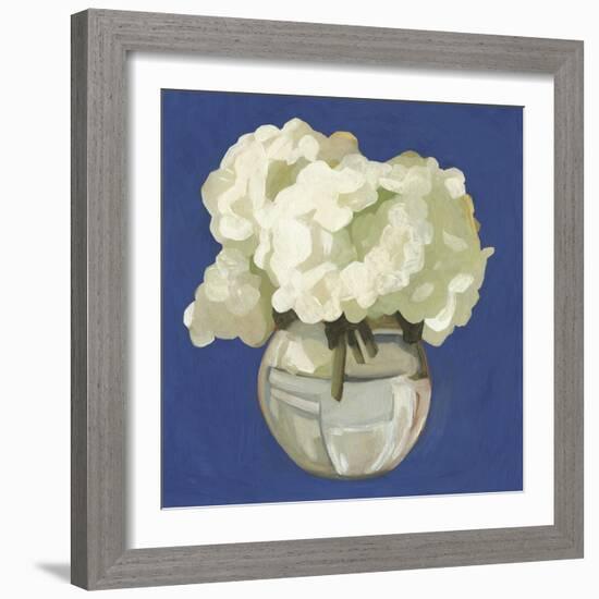 White Hydrangeas I-Emma Scarvey-Framed Art Print