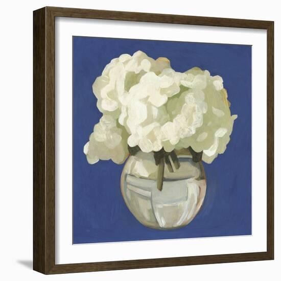 White Hydrangeas I-Emma Scarvey-Framed Art Print