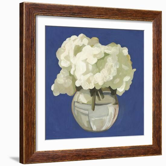 White Hydrangeas I-Emma Scarvey-Framed Art Print