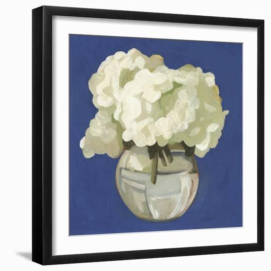 White Hydrangeas I-Emma Scarvey-Framed Art Print