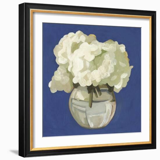 White Hydrangeas I-Emma Scarvey-Framed Art Print