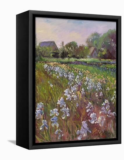 White Irises and Farmstead-Timothy Easton-Framed Premier Image Canvas