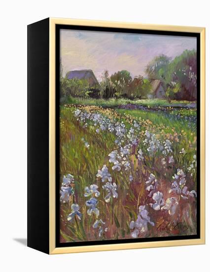 White Irises and Farmstead-Timothy Easton-Framed Premier Image Canvas