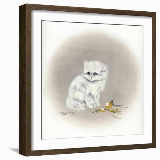 White Kitty (Ornament)-Peggy Harris-Framed Giclee Print