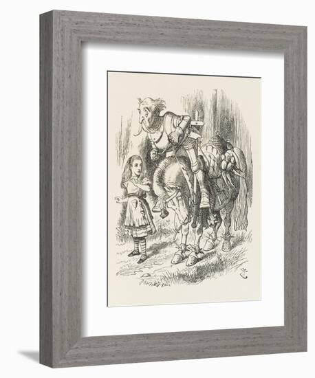 White Knight Alice and the White Knight-John Tenniel-Framed Art Print