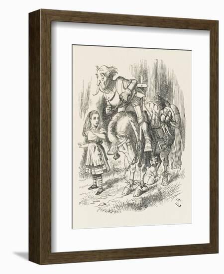 White Knight Alice and the White Knight-John Tenniel-Framed Art Print