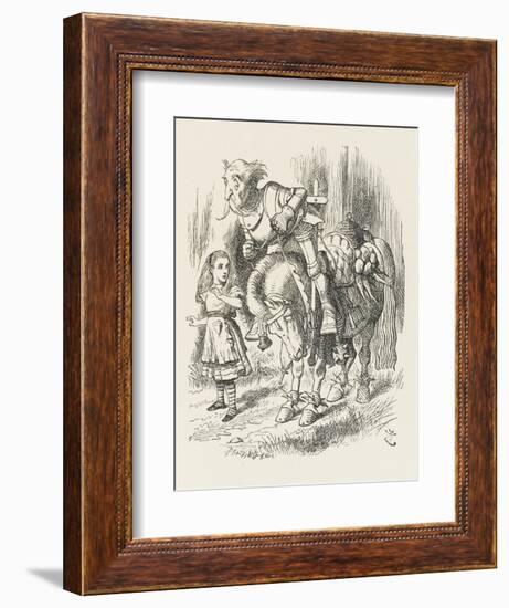 White Knight Alice and the White Knight-John Tenniel-Framed Art Print