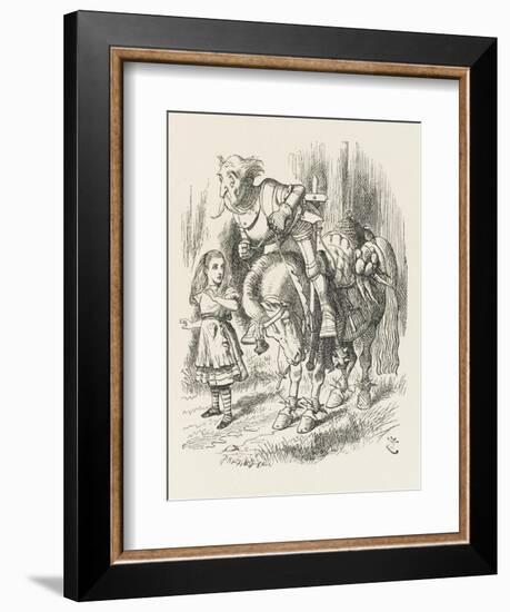 White Knight Alice and the White Knight-John Tenniel-Framed Art Print