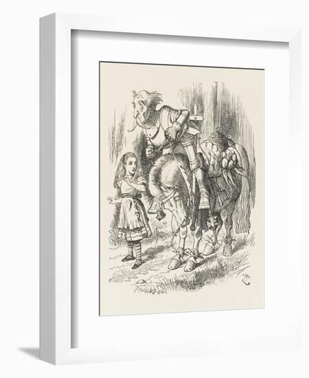 White Knight Alice and the White Knight-John Tenniel-Framed Art Print