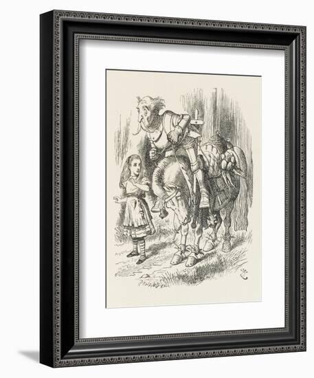 White Knight Alice and the White Knight-John Tenniel-Framed Art Print