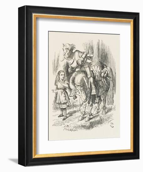 White Knight Alice and the White Knight-John Tenniel-Framed Art Print