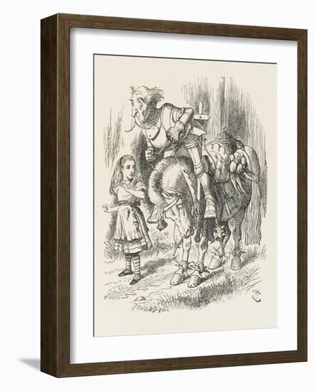 White Knight Alice and the White Knight-John Tenniel-Framed Art Print