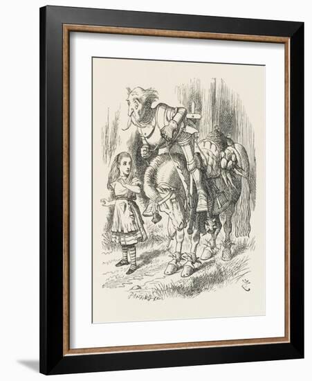 White Knight Alice and the White Knight-John Tenniel-Framed Art Print