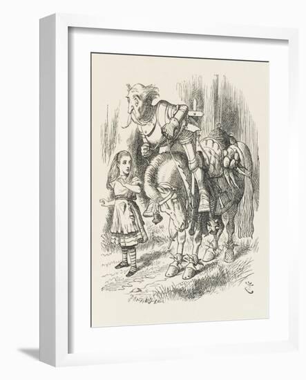 White Knight Alice and the White Knight-John Tenniel-Framed Art Print