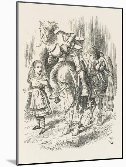 White Knight Alice and the White Knight-John Tenniel-Mounted Art Print