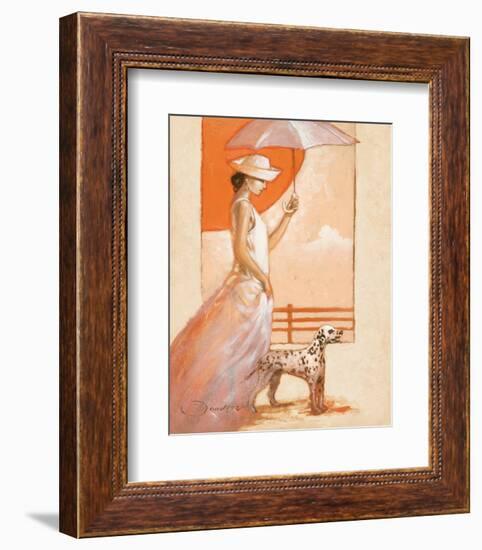 White Lady with Dalmatian-Joadoor-Framed Art Print