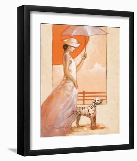 White Lady with Dalmatian-Joadoor-Framed Art Print