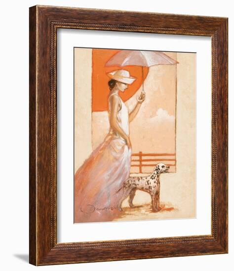 White Lady with Dalmatian-Joadoor-Framed Art Print