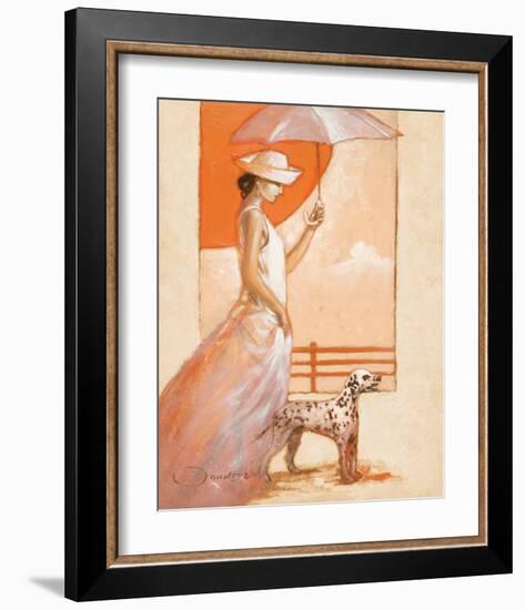 White Lady with Dalmatian-Joadoor-Framed Art Print