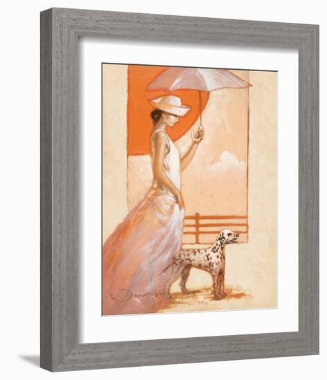 White Lady with Dalmatian-Joadoor-Framed Art Print