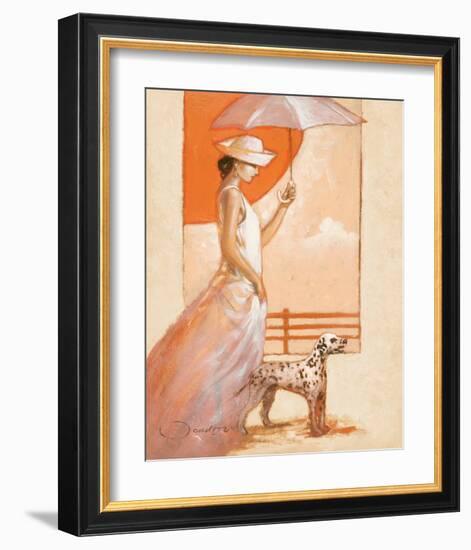 White Lady with Dalmatian-Joadoor-Framed Art Print