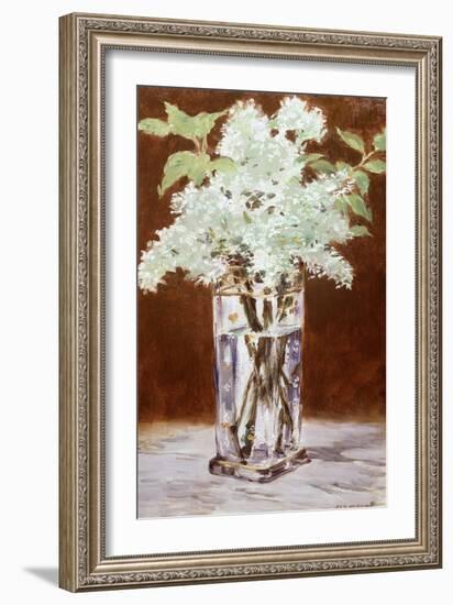 White Lilac in a Crystal Vase, 1882-Edouard Manet-Framed Giclee Print