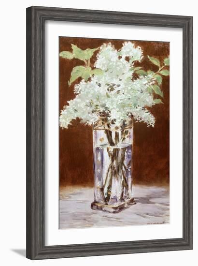 White Lilac in a Crystal Vase, 1882-Edouard Manet-Framed Giclee Print