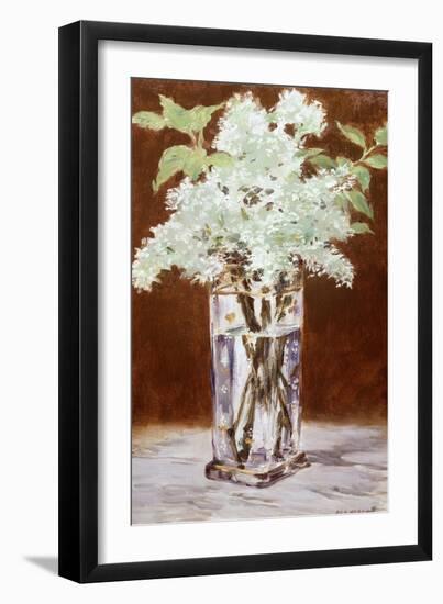 White Lilac in a Crystal Vase, 1882-Edouard Manet-Framed Giclee Print