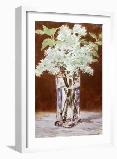 White Lilac in a Crystal Vase, 1882-Edouard Manet-Framed Giclee Print