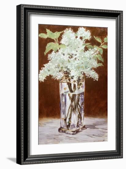 White Lilac in a Crystal Vase, 1882-Edouard Manet-Framed Giclee Print