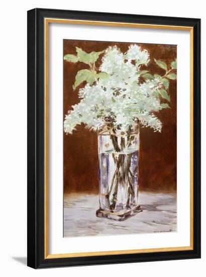 White Lilac in a Crystal Vase, 1882-Edouard Manet-Framed Giclee Print