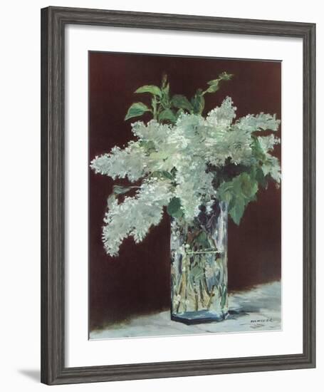 White Lilac in Glass Vase-Edouard Manet-Framed Collectable Print