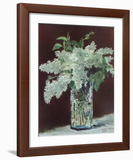 White Lilac in Glass Vase-Edouard Manet-Framed Collectable Print