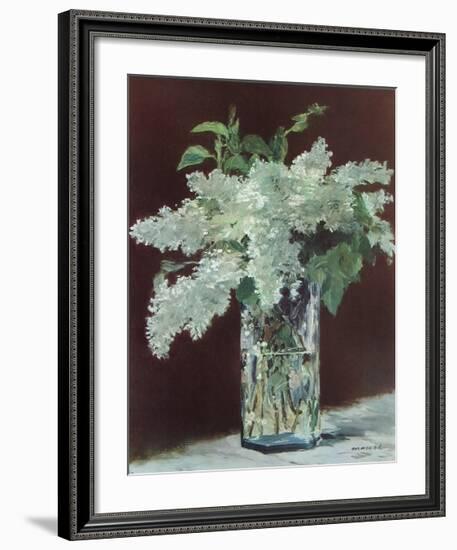 White Lilac in Glass Vase-Edouard Manet-Framed Collectable Print