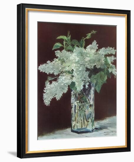 White Lilac in Glass Vase-Edouard Manet-Framed Collectable Print