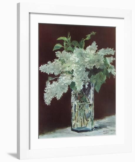 White Lilac in Glass Vase-Edouard Manet-Framed Collectable Print