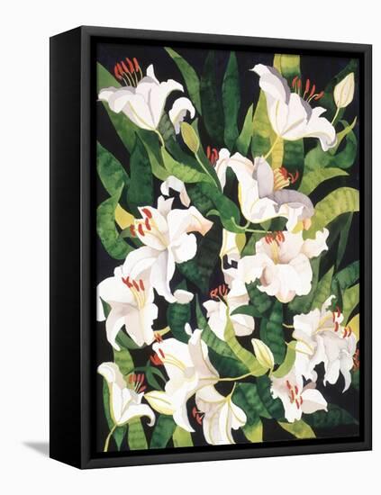 White Lilies-Mary Russel-Framed Premier Image Canvas