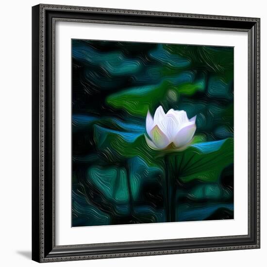 White Lily, 2021, (digital)-Scott J. Davis-Framed Giclee Print