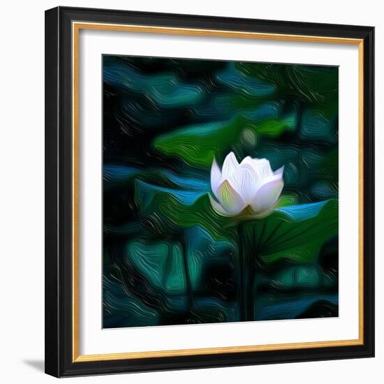 White Lily, 2021, (digital)-Scott J. Davis-Framed Giclee Print