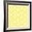 White Line Flower Circular Pattern on Yellow Background-amovita-Framed Art Print