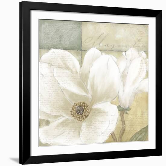 White Magnolia II-Linda Wood-Framed Art Print