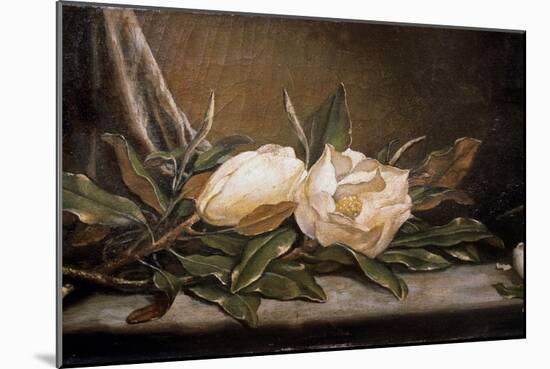 White Magnolias on a Blue Cloth-Martin Johnson Heade-Mounted Giclee Print