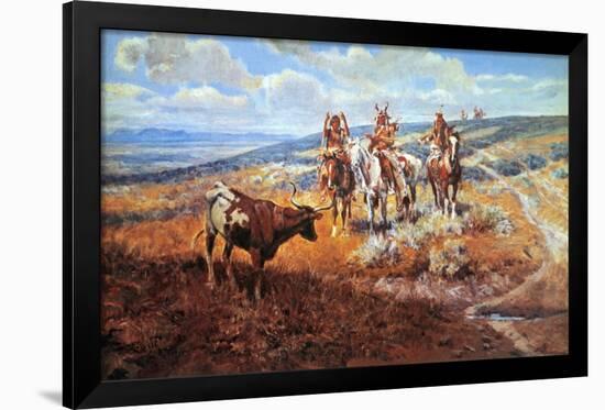 White Man's Buffalo-Charles Marion Russell-Framed Art Print