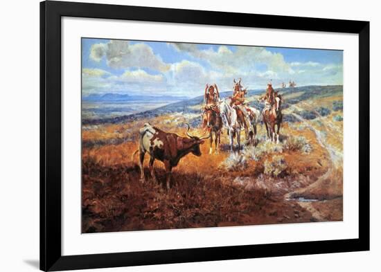 White Man's Buffalo-Charles Marion Russell-Framed Art Print