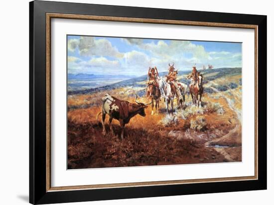 White Man's Buffalo-Charles Marion Russell-Framed Art Print